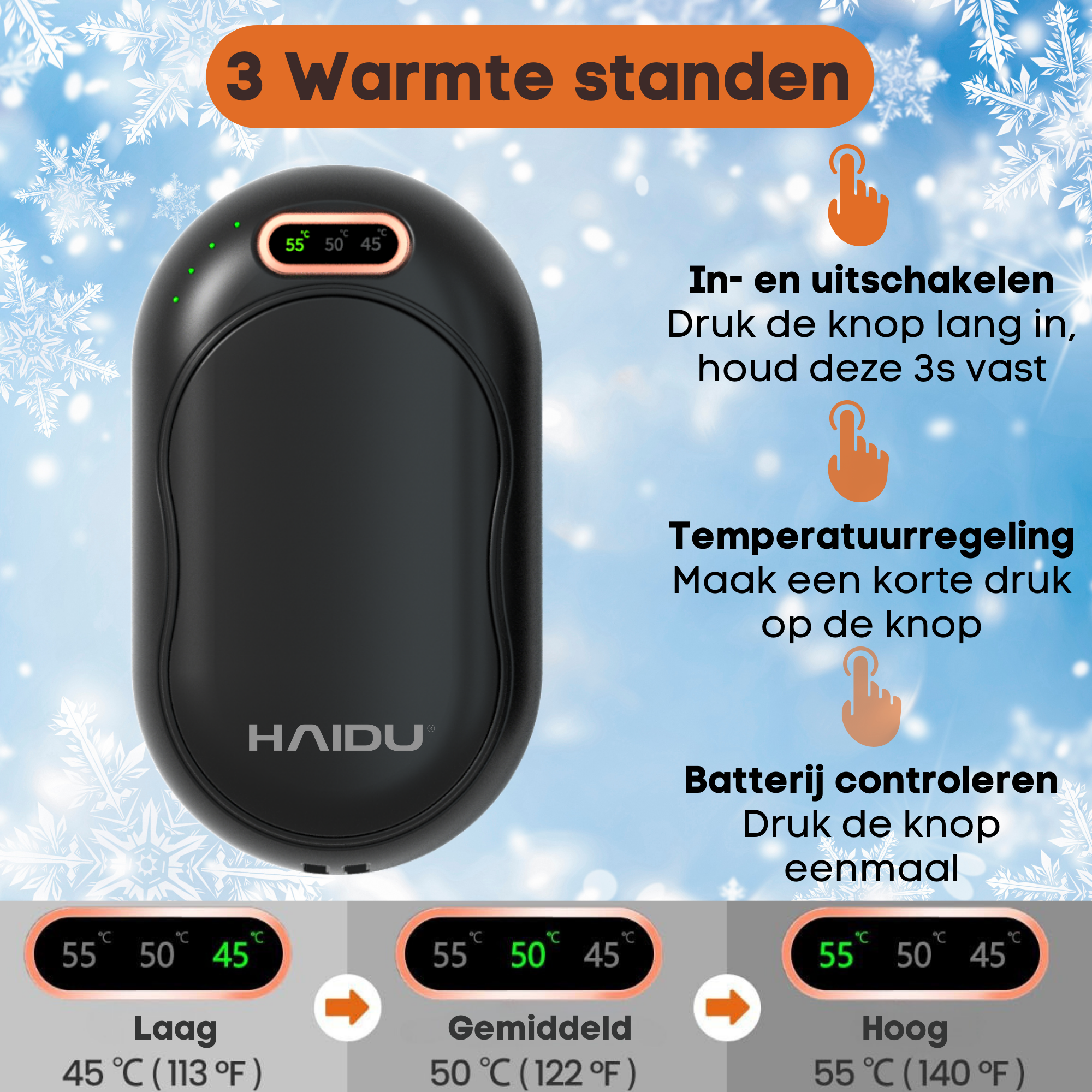 Warmte standen van HAIDU Elektrische Handwarmers